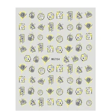 

New Creative Line Nail Sticker Embossed Sweater Texture Geometry Nail Art Decal Special Design Flower Manicure