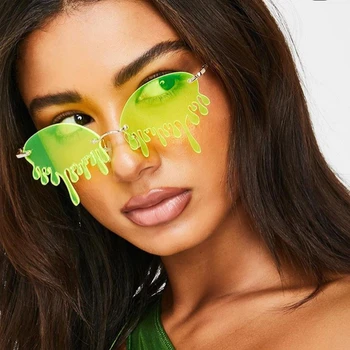 

Wholesale Irregular Tassel Candy Color Sunglasses For Women 2020 New Luxury Brand Tear Sun Glasses Female Chic Party Shades