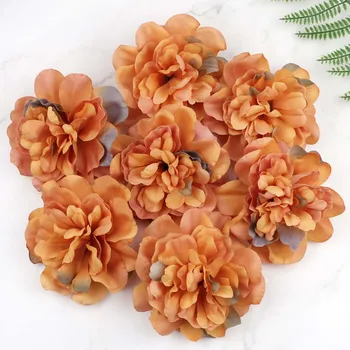 

Lulang Pack of 5 Big Brown Artificial Flowers Fake Dahlia Daisy Flower for Wedding Decorations 4.3"