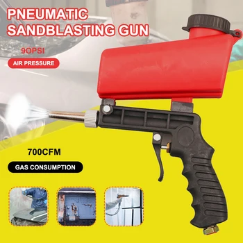 2021 Nieuwe Hand Held Zandstralen Zand Blaster Gun Kit Portable Air Schuren Pneumatische Stralen Iron Verwijderen Glas Spiegel Etsen