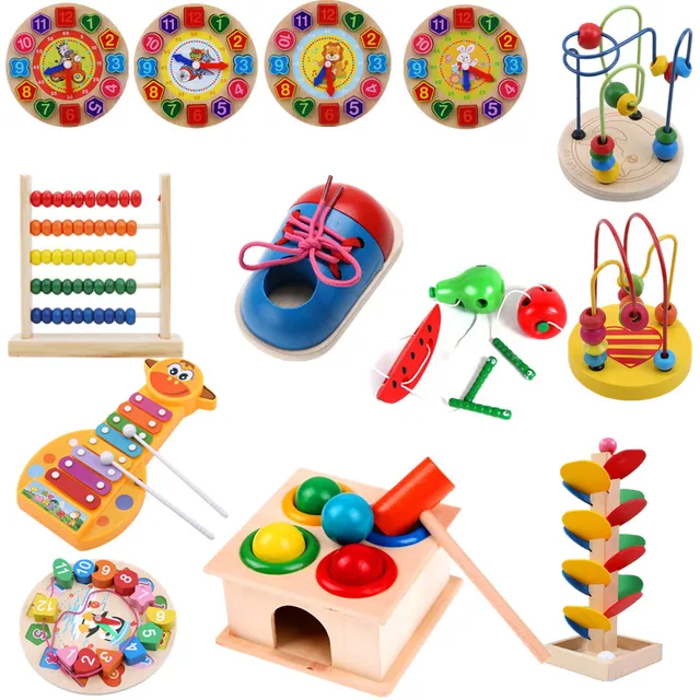 1Piece Kids DIY Eva Clock Learning Education Fashion Toddler Lacing Shoes Montessori Kids Wooden Toys Children Toys 1