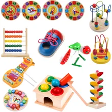 

1Piece Kids DIY Eva Clock Learning Education Fashion Toddler Lacing Shoes Montessori Kids Wooden Toys Children Toys