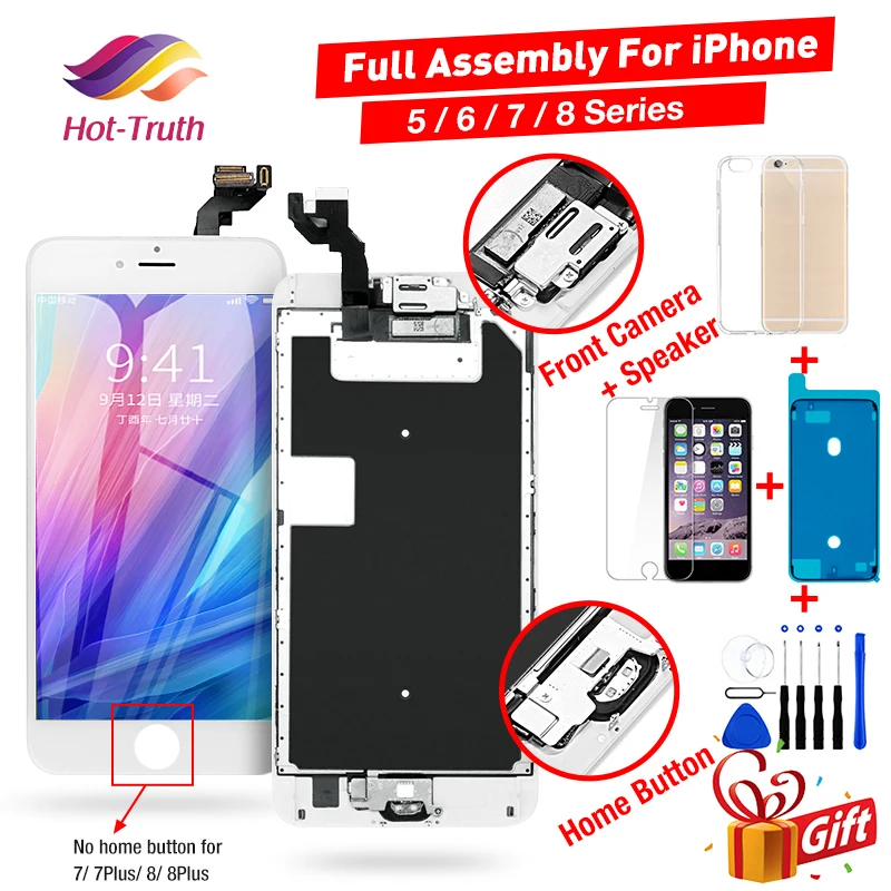 AAA ЖК-дисплей для iPhone 5 5C 5S 5SE полная сборка сенсорный экран планшетов устройств 6 6s