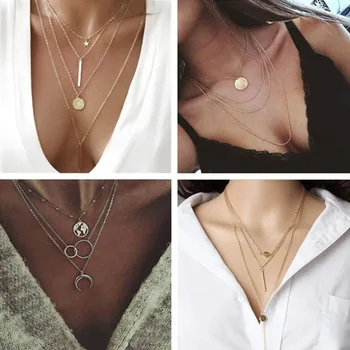 

Bohemia multilayer long necklaces for woman 2020 new size galvanized sequins and beautiful necklace fashion accessories