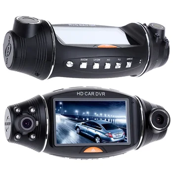 

1PC HD Dual Camera Lens Car DVR Vehicle Recorder Wide-angle Gravity Sensor Car DVR Camera Recorder Car Vedio Recorder with GPS