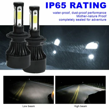 

H7 Headlights Waterproof Replacement 2pcs 4-sided 300000LM High/Low Beam