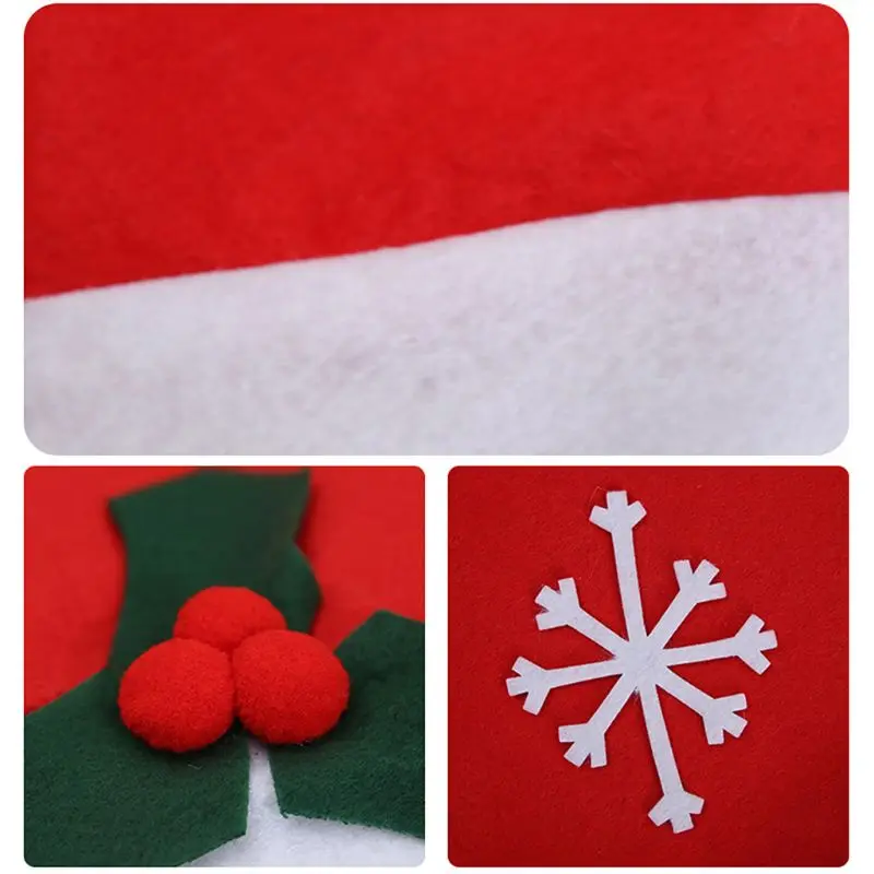 OOTDTY 5pc Christmas Decoration Non-woven Snowflake Chair Cover Seat Covers Dining Room Festival Decorations