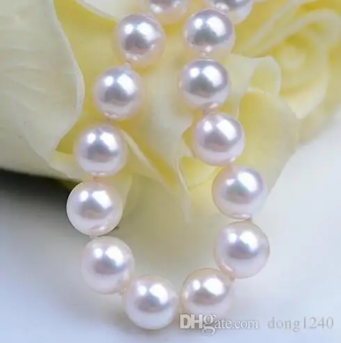 

Gran 1811-12-12mm Mar del Sur natural genuino blanco collar perlas