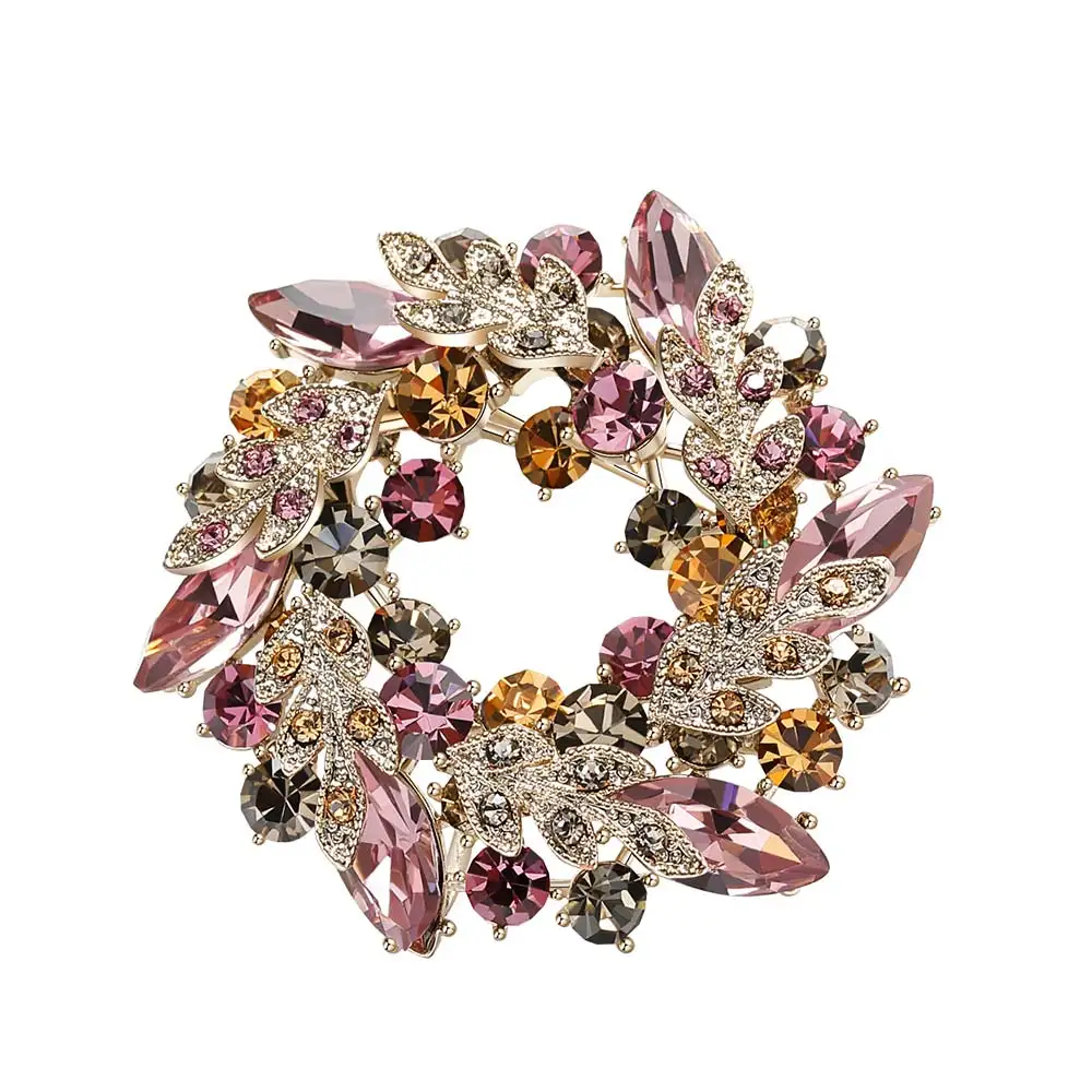 Viennois фиолетовый и синий цвет Bauhinia Fllower брошь на булавке новые модные ювелирные изделия Стразы для женщин Вечерние - Окраска металла: Purple Color