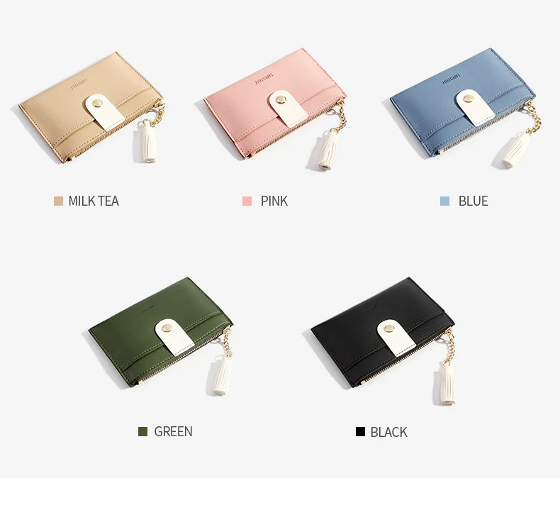 Mini Luxury Leather Women Chain Wallet Simple Small Girls Purse Women Little Zipper Wallet Casual Ladies Clutch Coin Purses New