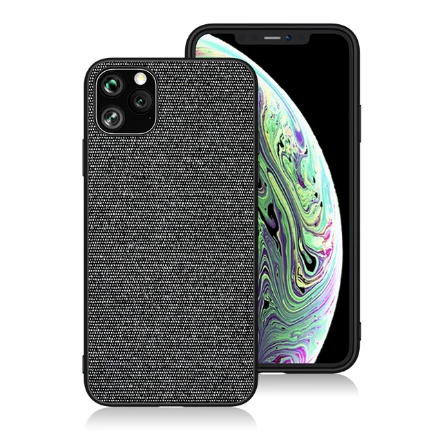 For iphone X XR XS Max 7 8 6 6s Plus Ultra Shockproof Back Cover Cloth Fabric Silicone Soft Edge Protect Case   For 11 Pro Max 02