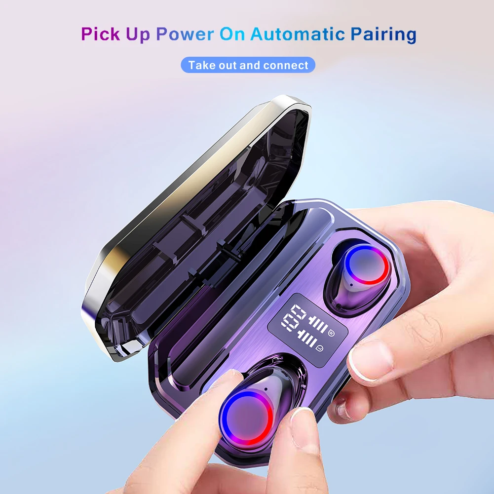 TWS Earbuds Wireless Stereo Bluetooth 5 0 Sport Earphones with Mic LED Power Display Mini Headphone Headset with Charging Box
