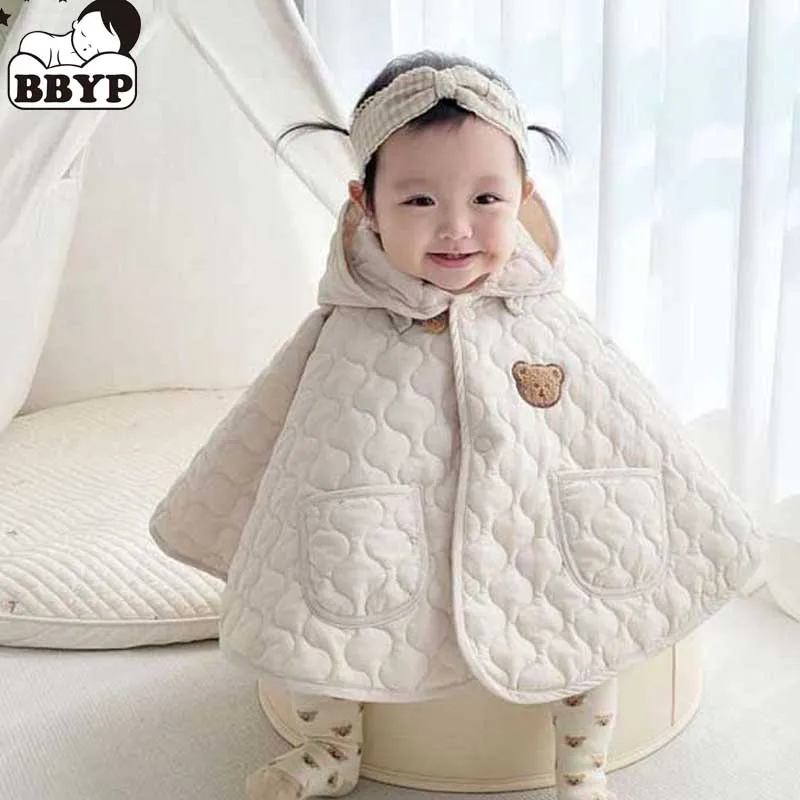 Children Clothing Boys Girls Kids Keep Warm Cloak Coat New Autumn Winter Baby Boys Girls Thicken Cartoon Bear Hooded Cloak