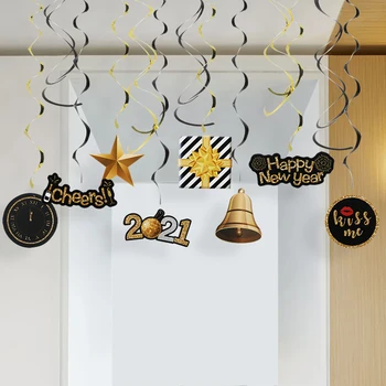 

30pcs/set happy new year 2021 hanging garland new year eve party decoration pendant ornament 2021 new year decor for home gift