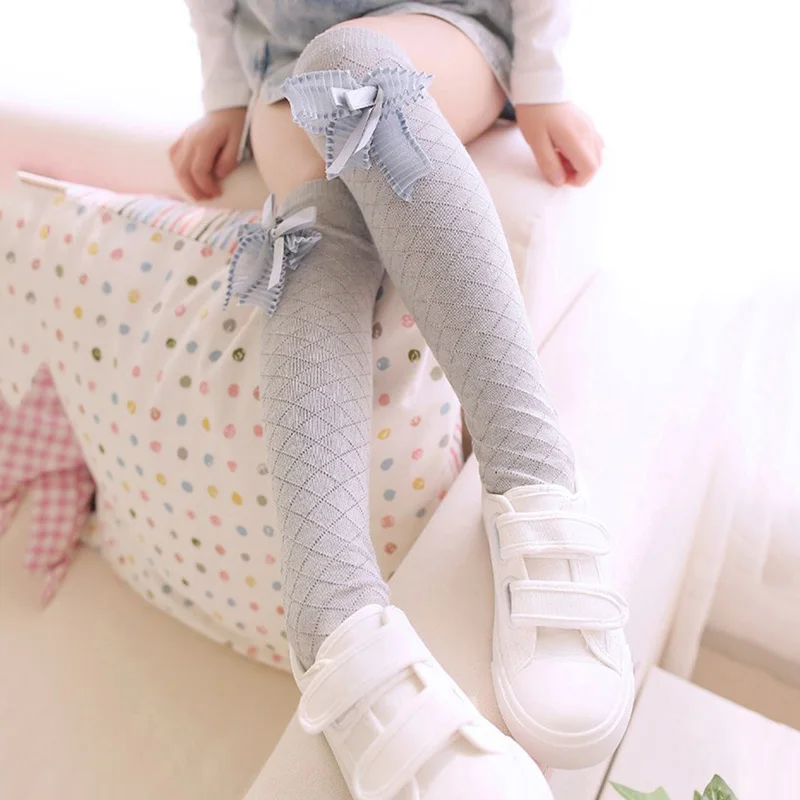 Children Bowknot Stockings High Quality Girl Cute Sweet Princess Stockings Fashion Jacquard Children Stockings