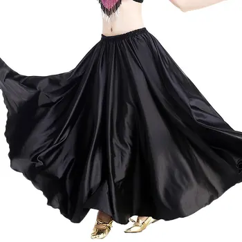 

Multicolor Belly Dance Satin Satin Dress Indian Dance Performance Dance Show Big Swing Dress Open Dance Skirt