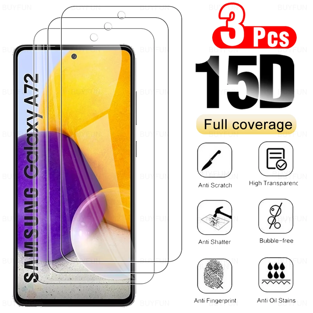 Прозрачная закаленная пленка 3 шт. для samsung galaxy a72 a 72 72a Защитное стекло smasung a52 a42 a32