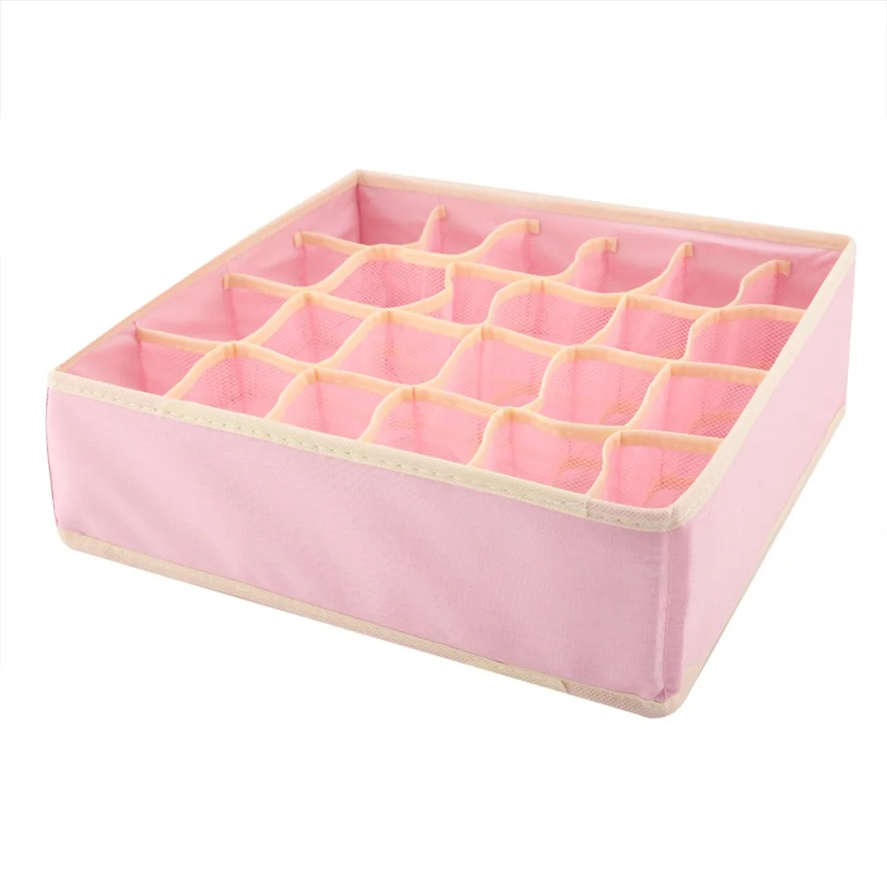 24 Girds Underwear Organizer Collapsible Bra Storage Box Drawer Closet Box Organizer For Clothes Underwear Scarfs Socks Bra  (2)