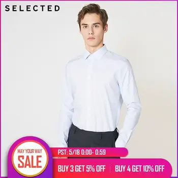 

SELECTED Men's Slim Fit Jacquard Dark Pattern Long-sleeved Shirt S|419105506