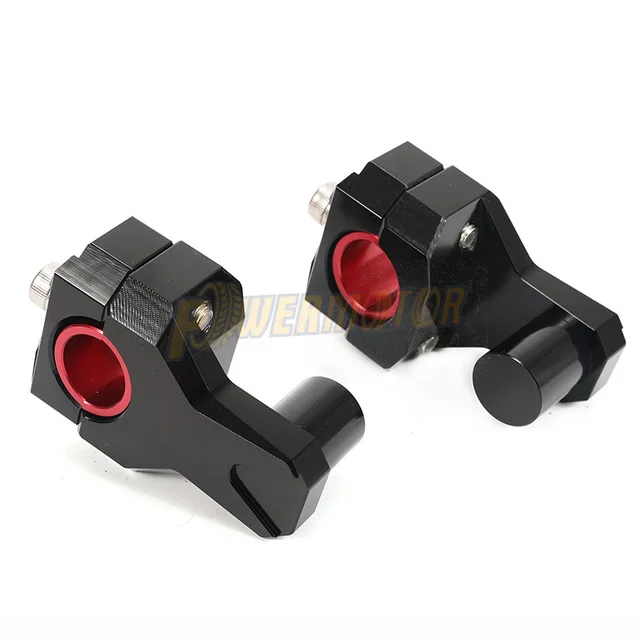 Black Заготовка CNC алюминиевый руль мотоцикла модифицированный повышающий руль крепление зажимы стояк для Honda Kawasaki Ducati Yamaha ktm - Цвет: Black