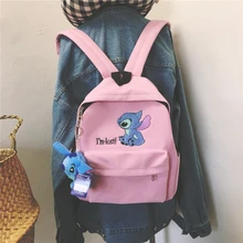 Lilo Ститч рюкзак женская Холщовая Сумка на плечо для девочек-подростков Детский многофункциональный маленький рюкзак женский Дамский школьный рюкзак