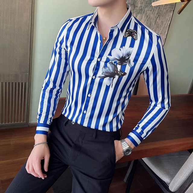 men’s striped dress shirt