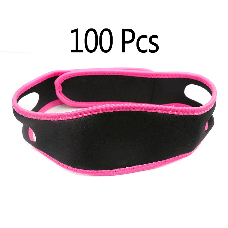 Pink 100Pcs CPAP Анти Храп Спящая маска для подтягивания лица Пояс V Форма тонкая маска для лица Инструменты для сна пояс для снятия апноэ сна - Цвет: Pink 100Pcs