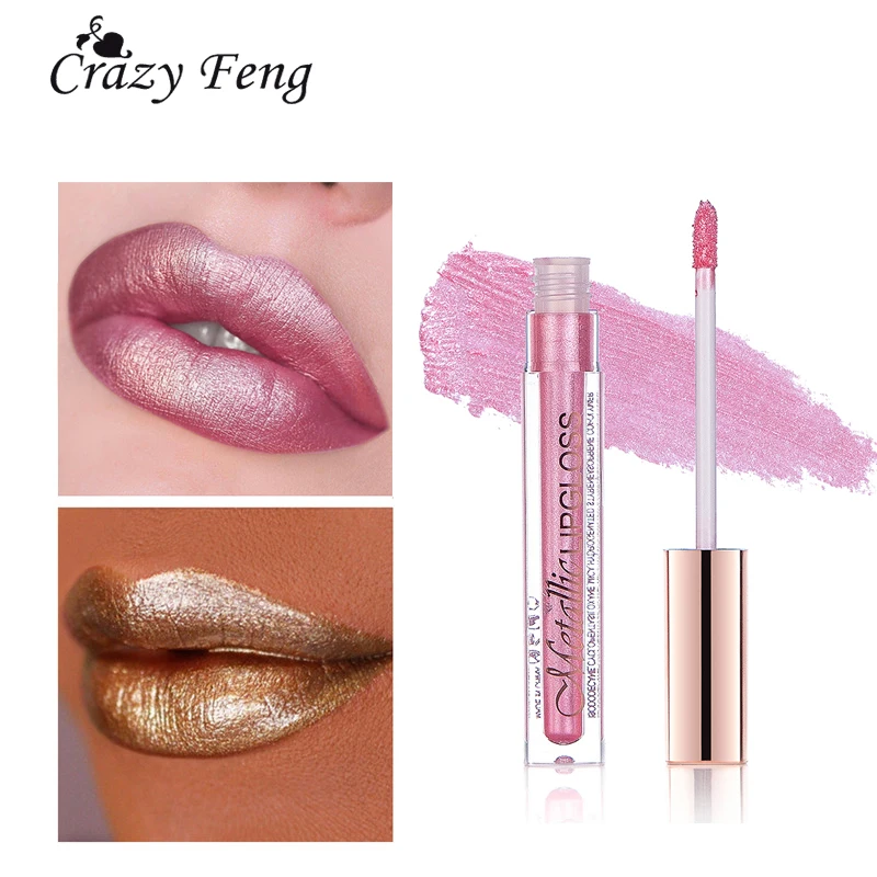 

Promotion Matellic Lip Gloss Liquid Lipstick Waterproof 10 Colors Shimmer Lip Tint Pigment Long Lasting Lip Makeup Batom