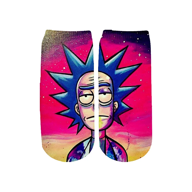 Новейшие Rick and Morty 3D печатных мультфильм милые короткие носки для мужчин женщин harajuku корейские носки RS-006 - Цвет: 5