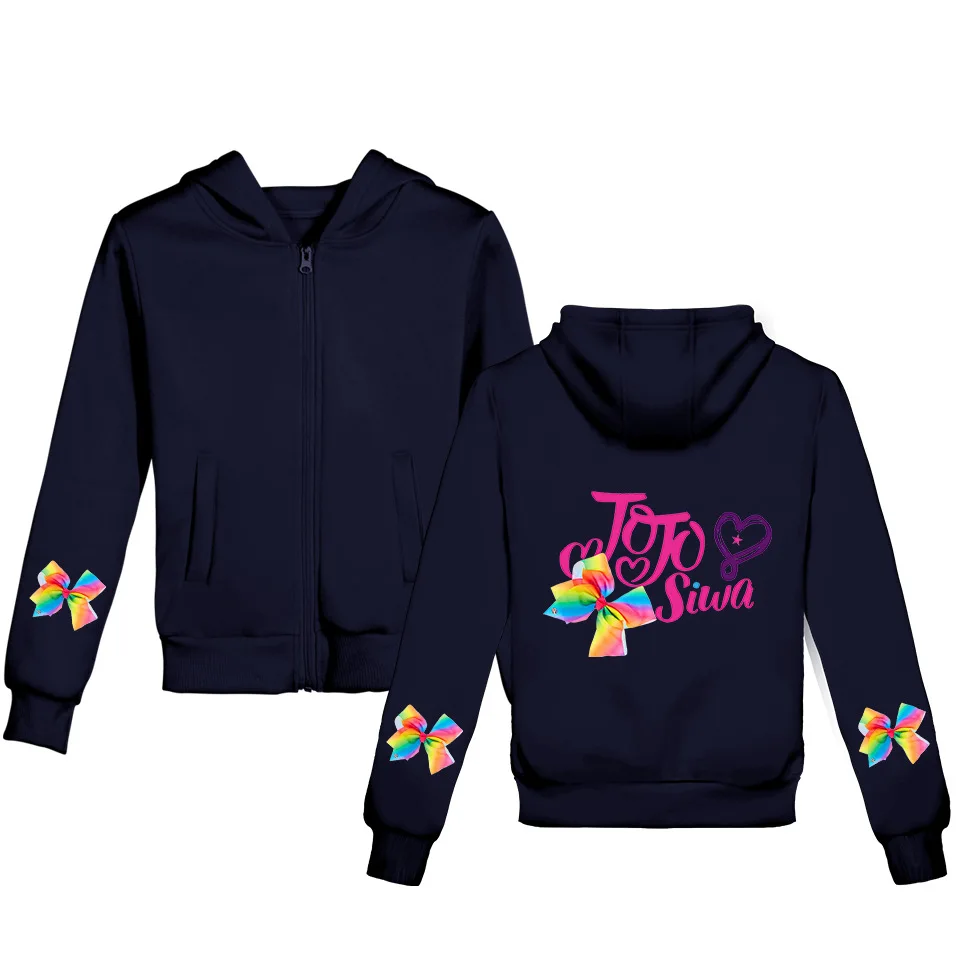 JoJo Siwa/весенне-осенняя толстовка; пальто; толстовки на молнии с героями мультфильмов; хлопковые Теплые Топы с длинными рукавами; От 4 до 12 лет для девочек; подарки; Прямая поставка