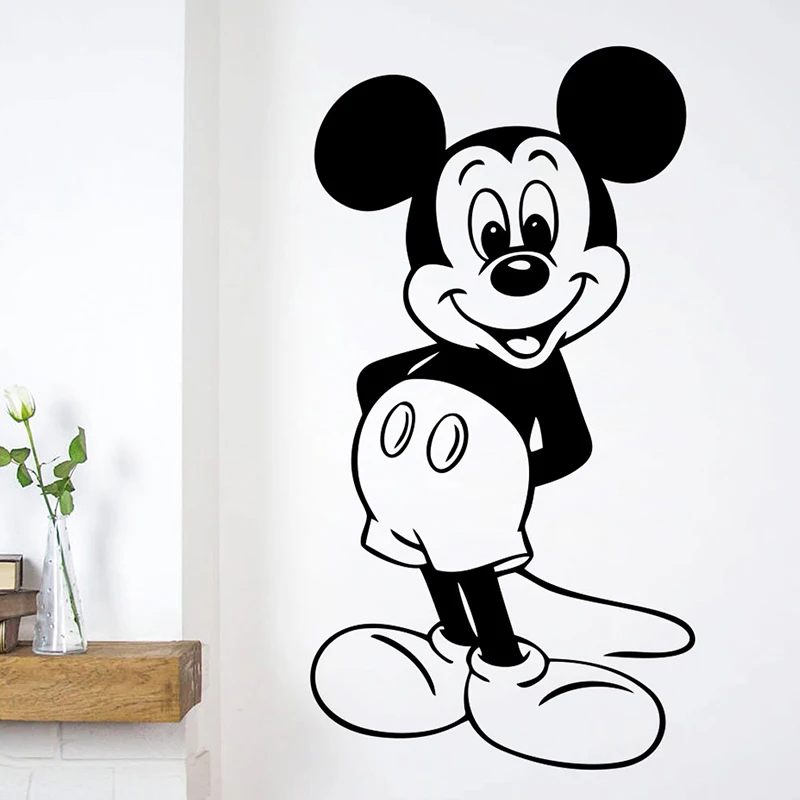 Disney Cartoon Mickey Mouse Minnie Wall Sticker Wall Decals Vinyl Stickers For Children Rooms Kids Rooms Decoration Accessories