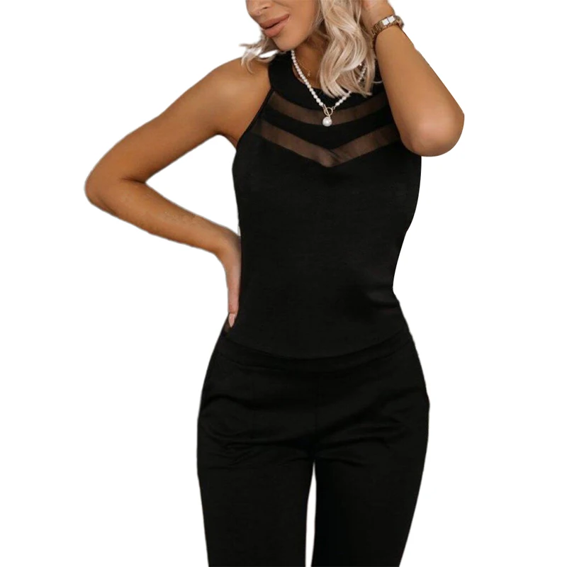 Women Sports Yoga Tank Tops Halter See through Mesh Sleeveless Vest Yoga Shirts Gym Fitness Sport Sleeveless Vest  /2