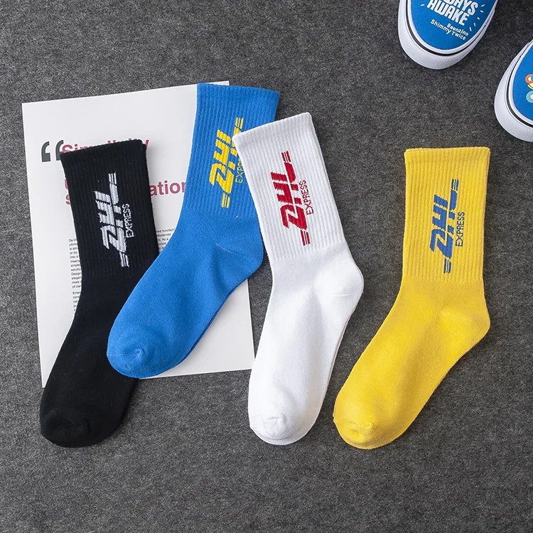 Мужские и женские универсальные носки в стиле хип-хоп, уличные носки в европейском и американском стиле, креативные носки в стиле колледжа с надписью, DHL, дышащие носки для скейтборда