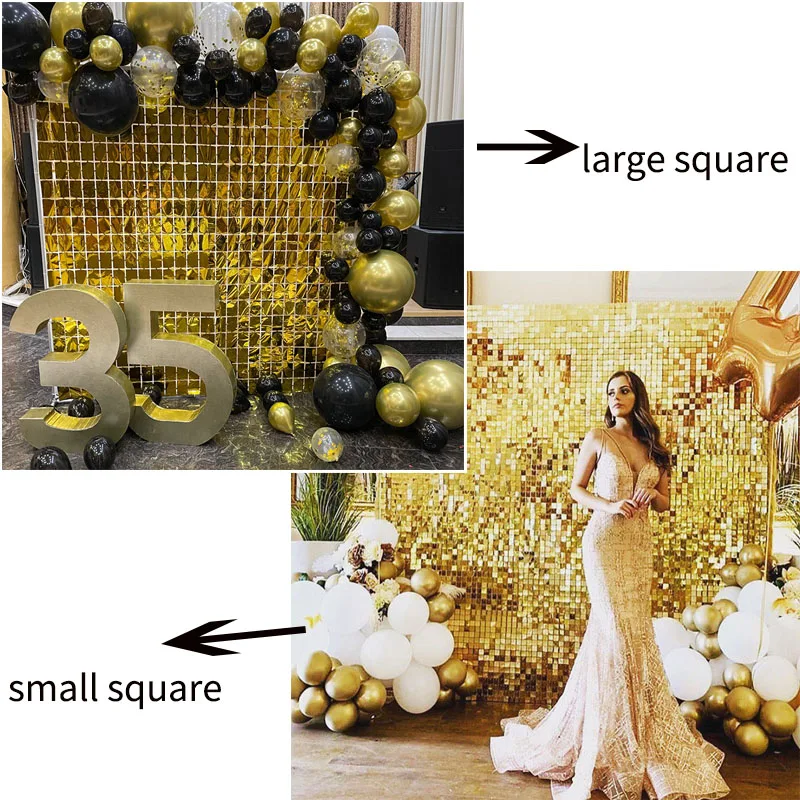 Party Backdrop Curtain 4pcs/lot Square Party Curtain Bachelorette Party Birthday Decorations Sequin Wedding Backdrop Decorations Wall Curtain birthday backdrop party backdrop curtain party decoration party supplies