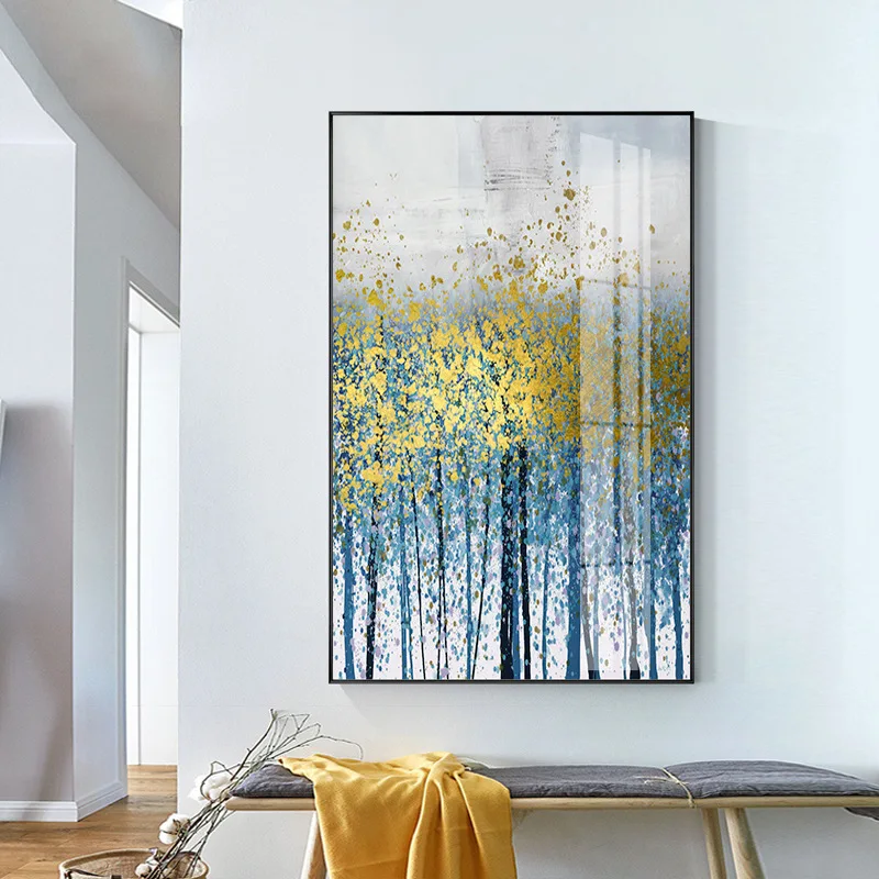 

Chen Ink Craft Entrance Decorative Painting Vertical Hallway Lucky Feng Shui Modern Minimalist Corridor Stairs Wall Painting