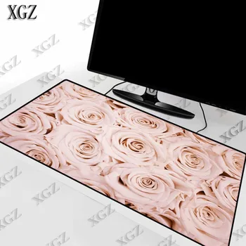 

XGZ Pink Rose Flower Gaming Mouse Pad Gamer Game Anime pad Mat Speed Version for LOLCSGO Dota2 With Locking Edge