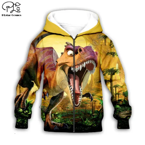Kids zip hoodies Детская одежда для маленьких девочек, мальчик, сын, принт динозавра Юрского периода, 3D толстовки с капюшоном, толстовка на молнии, футболка, пуловер для малышей, штаны K12 - Цвет: Kids zip hoodies