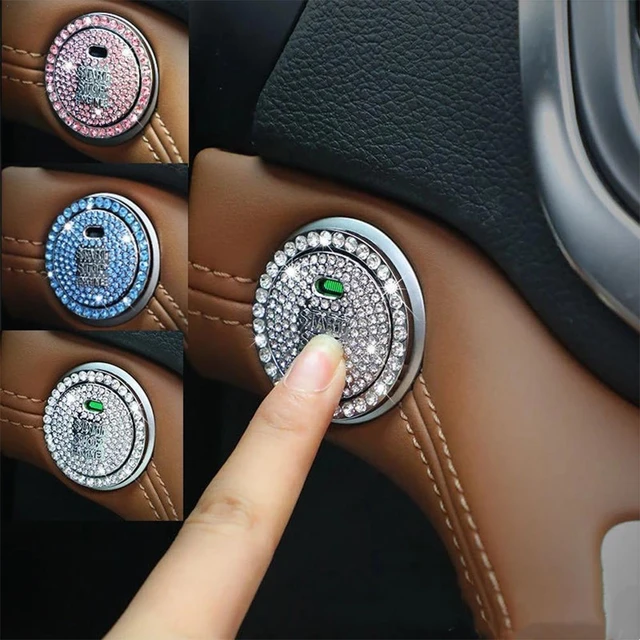 Couvercle de bouton de démarrage et d'arrêt du moteur de voiture, bouton  rotatif, interrupteur de ville en métal, anneau de protection, décoration  de style de voiture, accessoires intérieurs - AliExpress