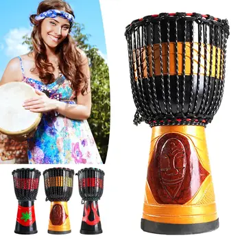 

African Drum Hand-painted Djembe Drum Mahogany Goatskin Drumhead For Children Starter Beginners 8 Inches