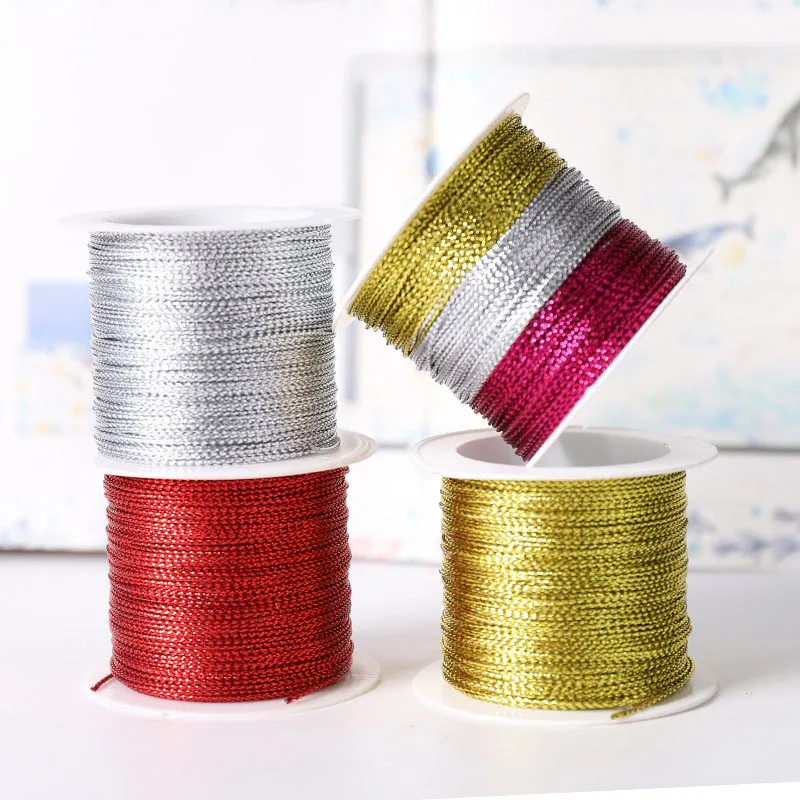 

20M 1MM Gold Silver Red Color Wire DIY Making Necklace Twine Tag Tassel Making Crafts Gift Decoration Jewelry Accessories
