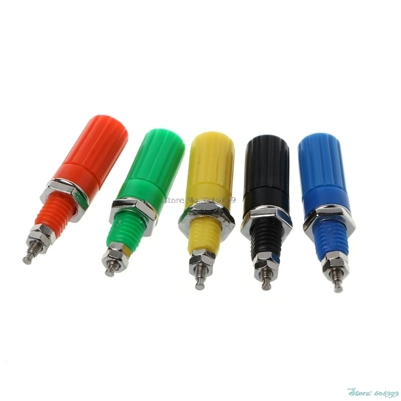 5 Pcs Binding Post 5 Colors Speaker 4mm Banana Plug Test Connector Jack