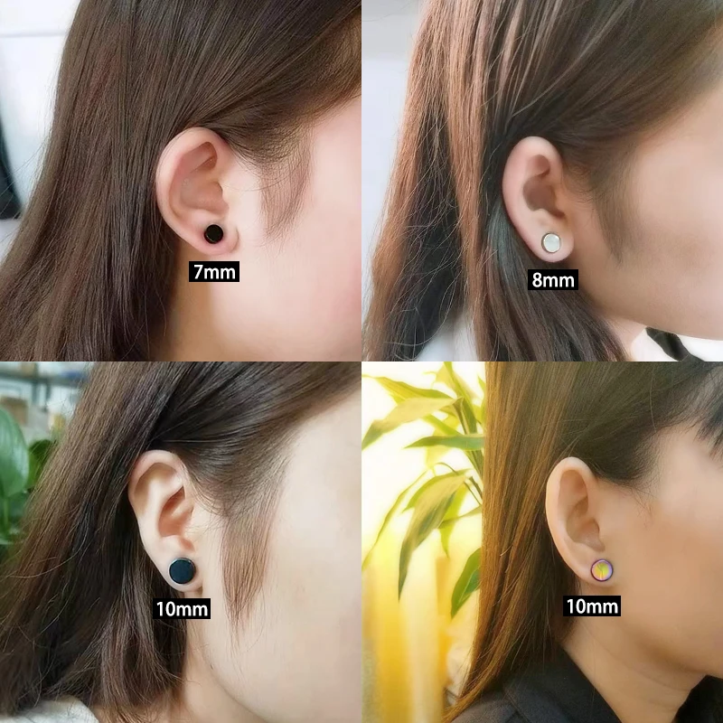 5 Pares 8mm Acero Inoxidable Imanes Pendientes Magnéticos Imán Hombre Mujer  Niña Clips Oreja Falsos Pendientes No Piercing Sin Perforacion Pendientes  Clip Sin Agujero Aros Plata Redondos Negros Azules : : Moda