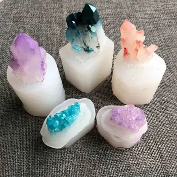 

Natural Druzy Stone Quartz Rock Cluster Epoxy Resin Mold Jewelry Making Tools F3MF