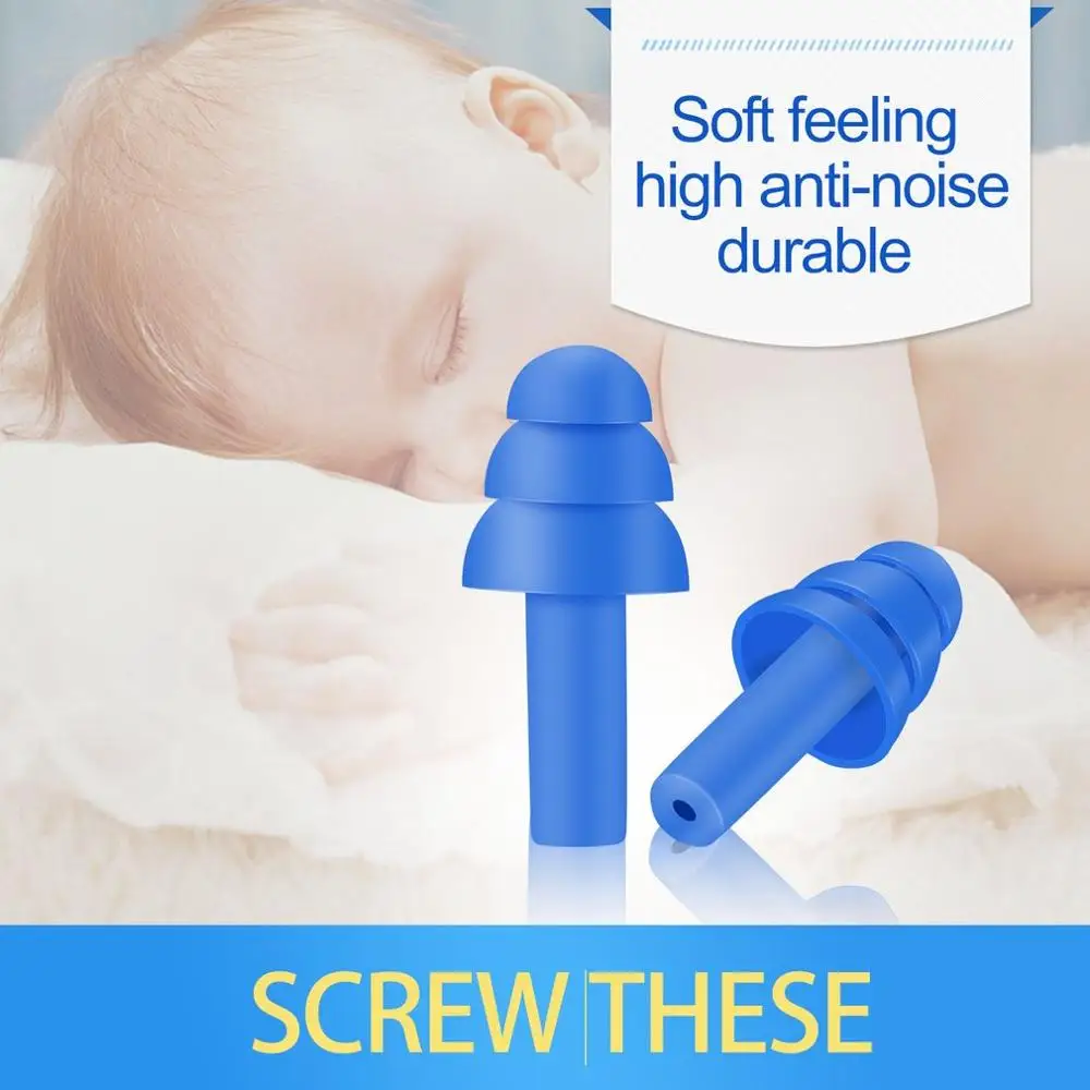 

A Pair Spiral Convenient Silicone Ear Plugs Anti Noise Snoring Earplugs Comfortable For Sleeping Noise Reduction Accessory