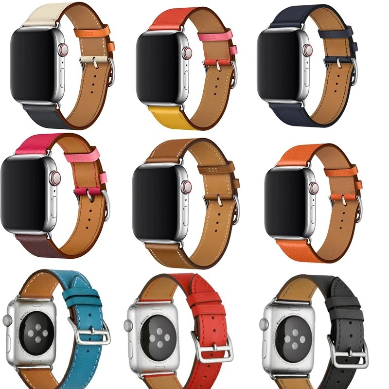 Онеон ремешок для наручных часов для Apple Watch серии 3/2/1 38 мм 42 мм, из натуральной кожи, из мягкой дышащей ткани сменный ремешок Спортивные петли для наручных часов iwatch