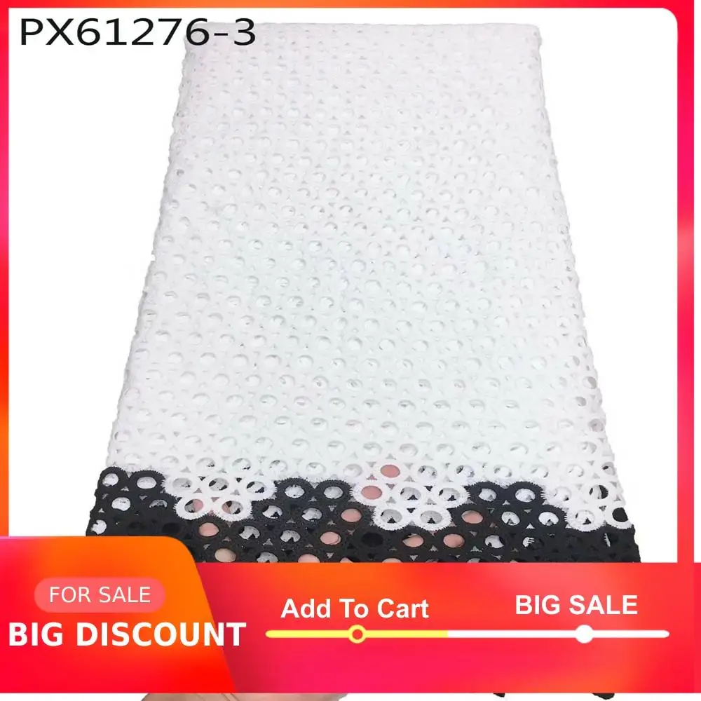 Хорошее качество Африканский нигерийский дизайн вуаль шнур ткань черно-белая