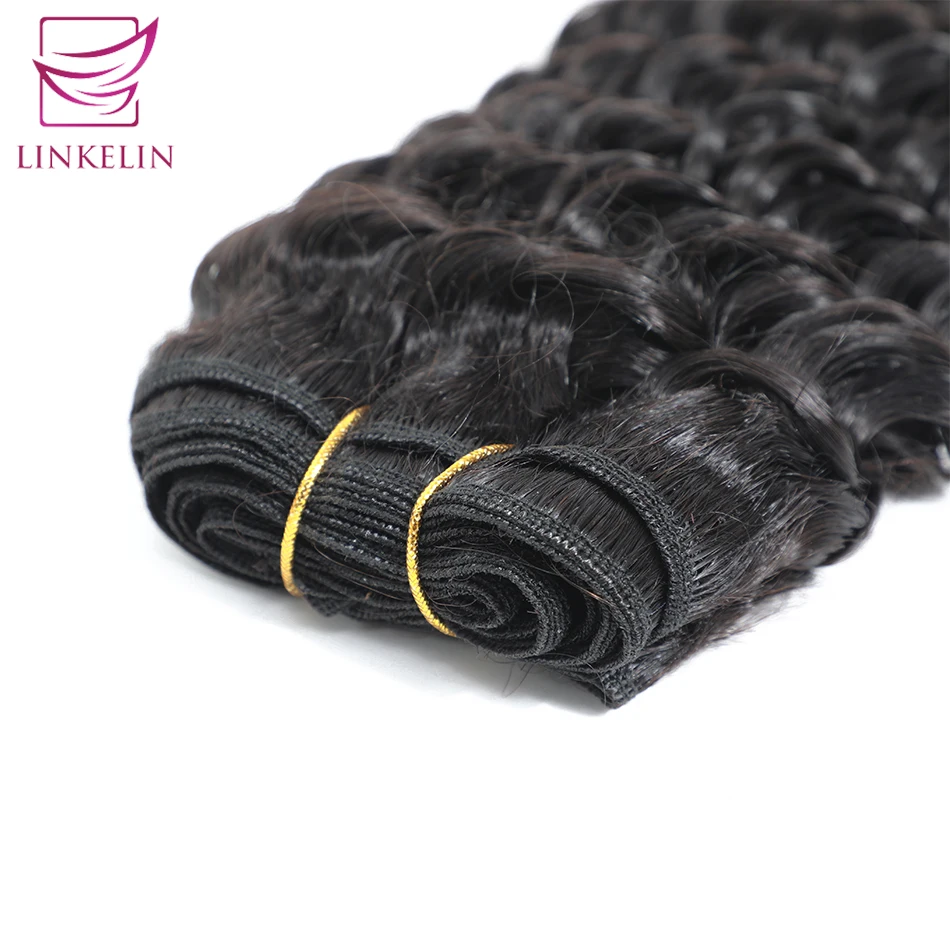 Brazilian Deep Wave Human Hair Bundles Natural Color Free Shipping 1/3/4 Bundles Hair Extension LINKELIN Brazilian Hair Weave