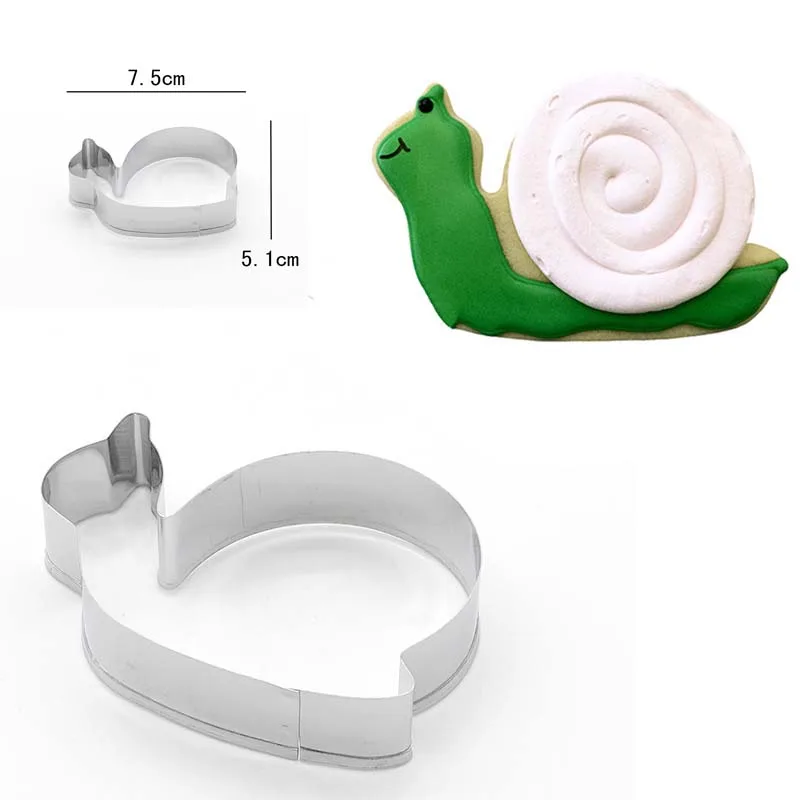 3D мультфильм Животные для торта из нержавеющей стали выпечка печенье Форма-резак для украшения торта Форма для Выпечки Кондитерская выпечка инструмент - Цвет: snail