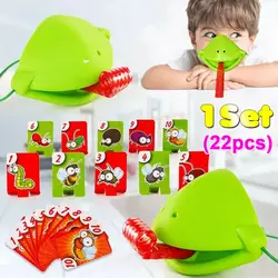 Sapo boca tic tac língua pegar jogo de cartas comum tomar cartão comer placa de mesa de pragas engraçado jogo de família crianças festa de aniversário presente