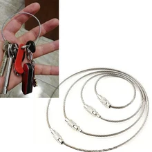 1 комплект цепочка для ключей веревка для праздничных флажков Проволока Из Нержавеющей Стали Кабельной петли винтовое устройство блокировки Кольцо Брелок Круг лагерь подвесной инструмент